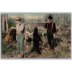 Vintage Postcard "Bringing Bruin Back" Leighton & Valentine Co. #1692